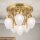 Deckenlampe Glas Echt-Messing E27 D: 50 cm rund