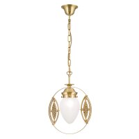 H&auml;ngelampe Messing massiv Glas B: 25 cm in Bronze...