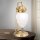Tischlampe Glas Messing E27 35 cm hoch in Bronze Weiß