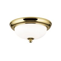 Deckenlampe Metall Glas D: 26,5 cm in Gold Weiß E14