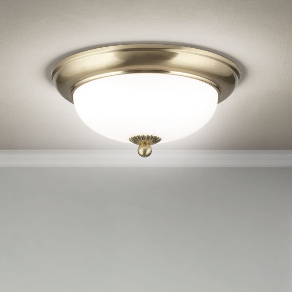 Deckenleuchte Metall Glas D: 26,5 cm rund E14 2-flammig