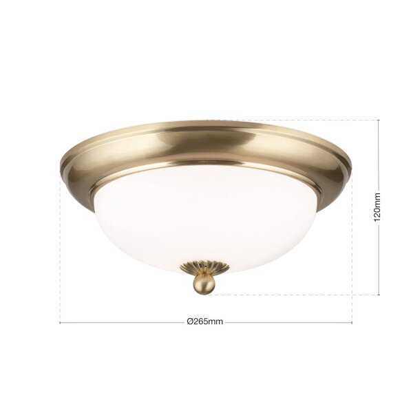 Deckenleuchte Metall Glas D: 26,5 cm rund E14 2-flammig
