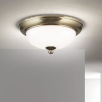 Deckenlampe Metall Glas E14 D: 26,5 cm 2-flammig rund