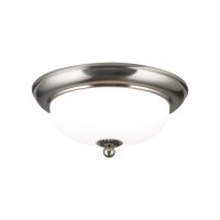 Deckenleuchte Metall Glas D: 26,5 cm Nickel matt Wei&szlig;