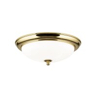 Deckenlampe Metall Glas E27 D: 35,5 cm in Gold Wei&szlig;