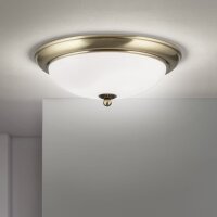 Deckenlampe Metall Glas E27 rund D: 35,5 cm 2-flammig