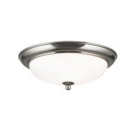 Deckenleuchte Metall Glas E27 rund D: 35,5 cm 2-flammig