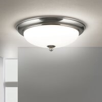 Deckenleuchte Metall Glas E27 rund D: 35,5 cm 2-flammig