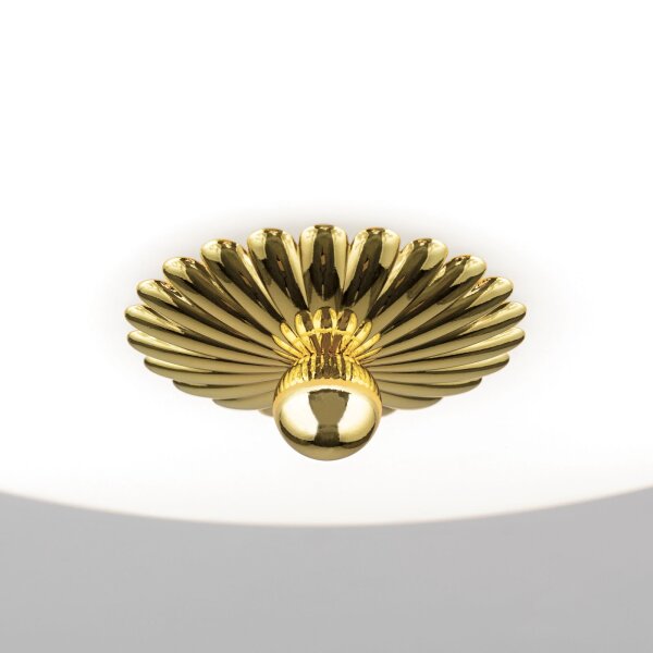 Deckenleuchte Metall Glas rund Ø 48 cm in Gold Weiß E27
