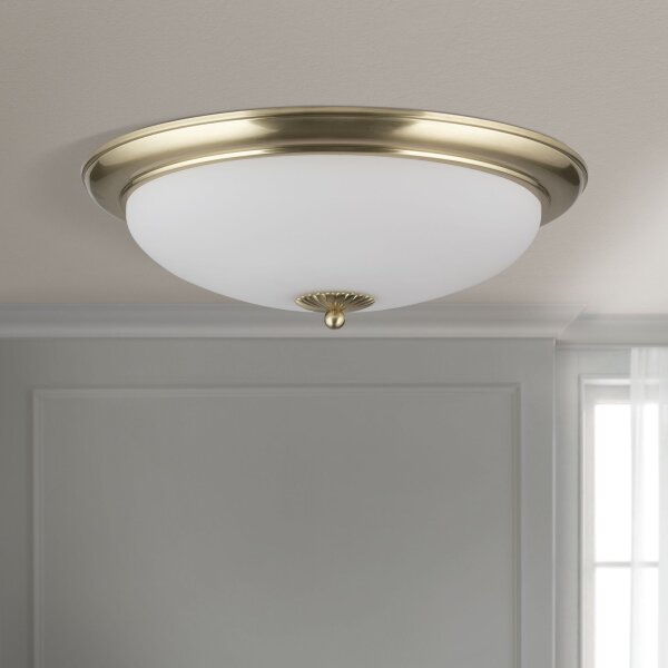 Deckenleuchte Metall Glas Ø 48 cm rund E27 3-flammig