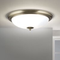 Deckenleuchte Metall Glas E27 rund D: 48 cm 3-flammig