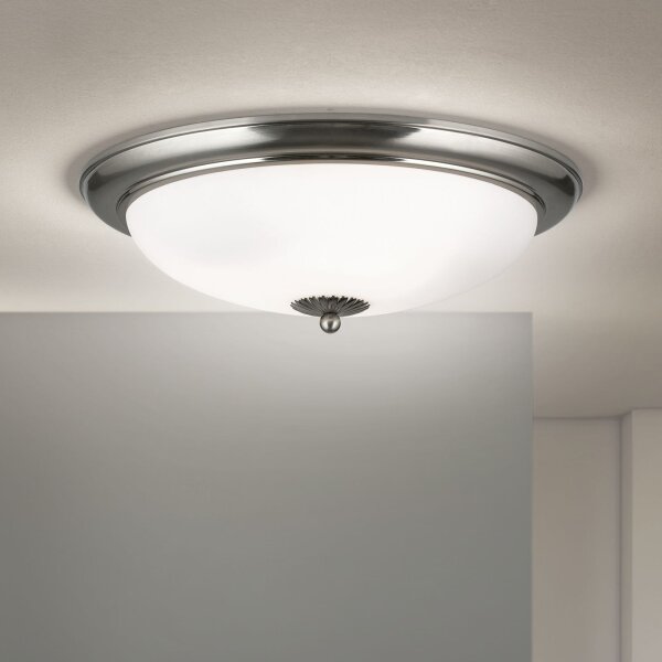 Deckenlampe Metall Glas E27 Ø 48 cm rund 3-flammig