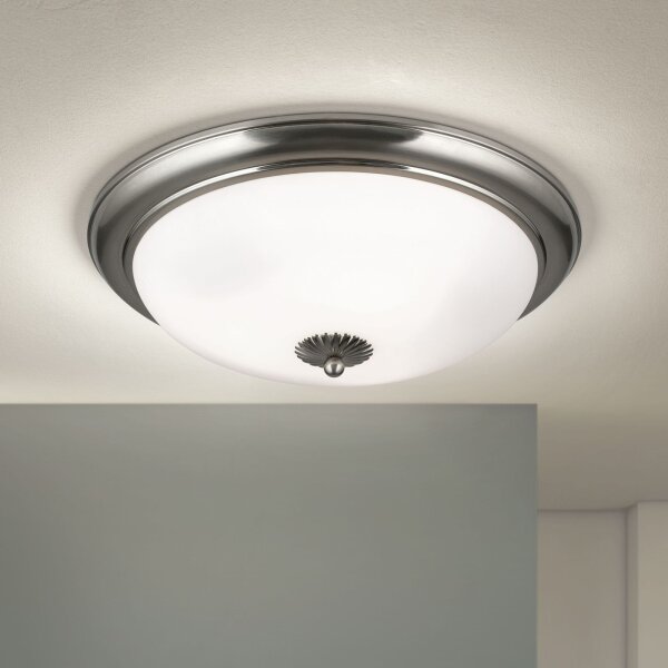 Deckenlampe Metall Glas E27 Ø 48 cm rund 3-flammig