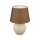 Nachttischleuchte Keramik Stoff E27 46,5 cm Creme Braun