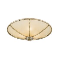 Deckenleuchte Metall Glas E27 D: 42 cm rund 3-flammig