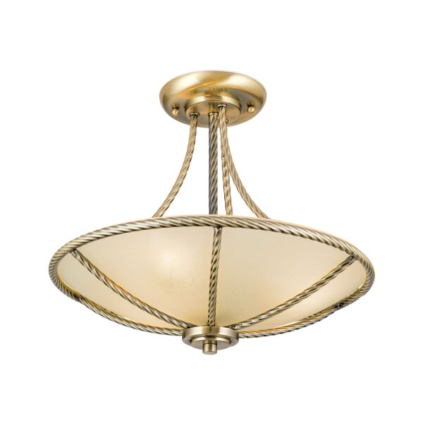 Deckenleuchte Metall Glas E27 Ø 42 cm 3-flammig rund