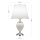 Tischleuchte Keramik Stoff E27 48 cm Weiß Chrom HELENA