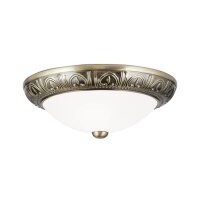 Deckenleuchte Glas Metall G9 rund D: 28 cm 2-flammig