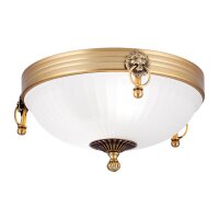 Deckenlampe Metall Glas E27 rund D: 31 cm 2-flammig