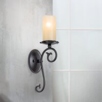 Wandlampe Metall Glas E14 37 cm hoch Antik Weiß...