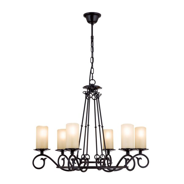 Kronleuchter Glas Metall E14 B: 65 cm H: 178 cm