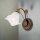Wandlampe Metall Glas H: 21 cm Shabby Antik Weiß E14
