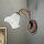 Wandlampe Metall Glas H: 21 cm Shabby Antik Weiß E14