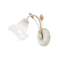 Wandlampe Glas Metall E14 21 cm hoch Landhaus Stil