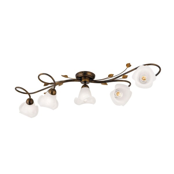 Deckenlampe Glas Metall E14 Shabby Antik Weiß