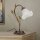 Nachttischleuchte Metall Glas 33 cm Shabby Antik Weiß