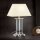 Tischleuchte Metall Stoff E27 55 cm in Klar Creme Gold
