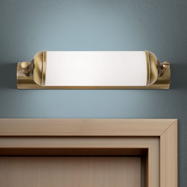 Wandlampe Messing massiv Glas 41,5 cm breit E14 VIKTOR