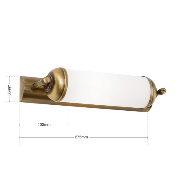 Wandlampe Messing massiv Glas 41,5 cm breit E14 VIKTOR