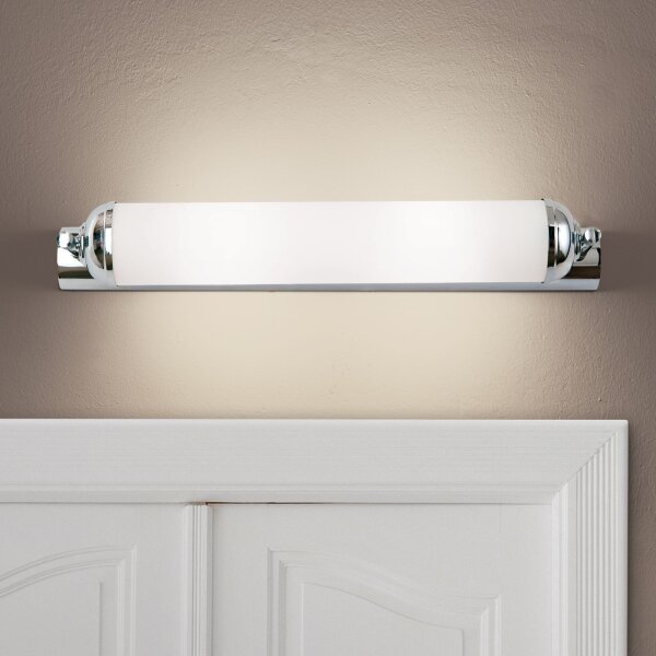 Wandlampe Echt-Messing Glas E14 41,5 cm breit 2-flammig