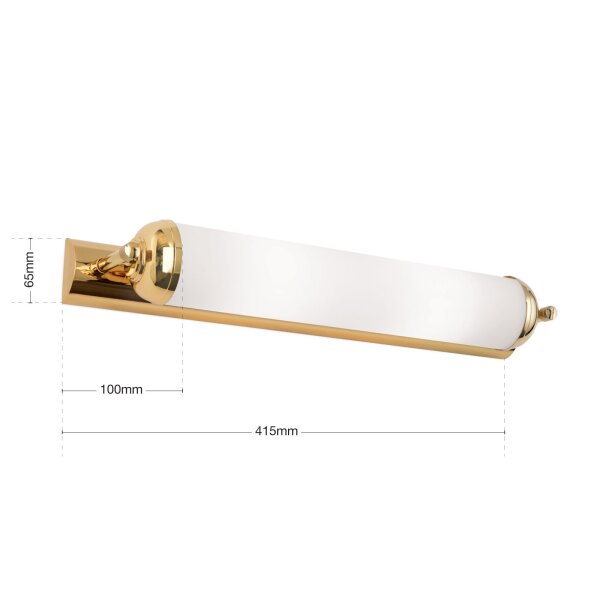 Wandleuchte Messing massiv Glas 41,5 cm breit E14