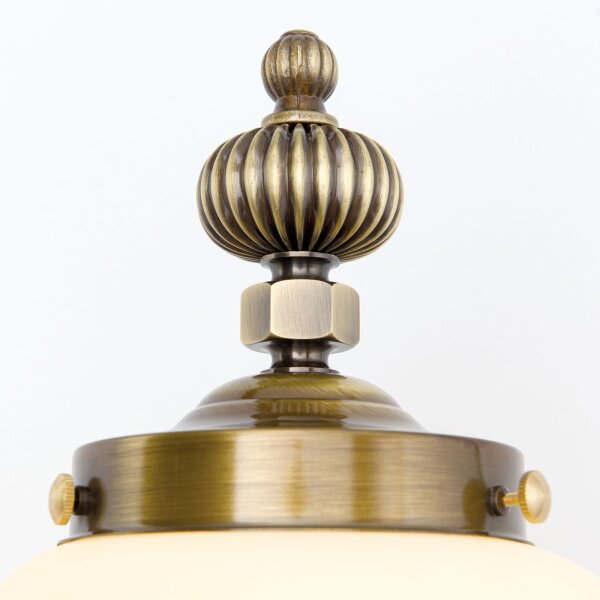 Wandlampe Messing massiv Glas H: 32 cm E27 Jugendstil
