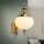 Wandlampe Messing massiv Glas H: 32 cm E27 Jugendstil