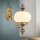 Wandleuchte Echt-Messing Glas E27 H: 32 cm Jugendstil