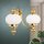 Wandlampe Messing massiv Glas 32 cm hoch E27 2-flammig