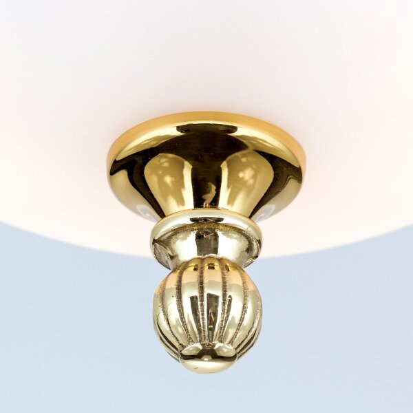 Deckenlampe Messing massiv Glas rund D: 18 cm E27