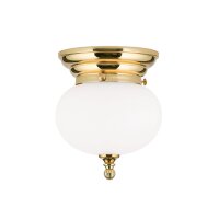 Deckenlampe Messing massiv Glas rund D: 18 cm E27