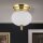 Deckenlampe Messing massiv Glas rund D: 18 cm E27