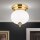 Deckenlampe Messing massiv Glas rund D: 18 cm E27