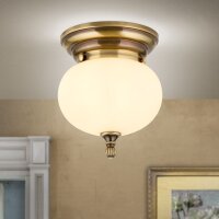 Deckenleuchte Messing Glas Ø 18 cm rund E27...