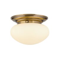 Deckenlampe Echt-Messing Glas E27 D: 33 cm 2-flammig