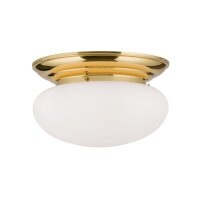 Deckenleuchte rund &Oslash; 40 cm 2x E27 Messing Glas