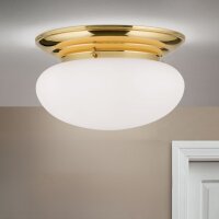 Deckenleuchte rund Ø 40 cm 2x E27 Messing Glas