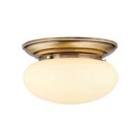 Deckenlampe Messing Glas E27 rund Ø 40 cm 2-flammig