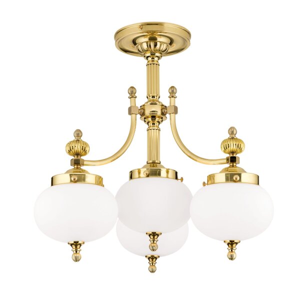 Deckenlampe Messing Glas E27 B: 55 cm 4-flammig VIKTOR