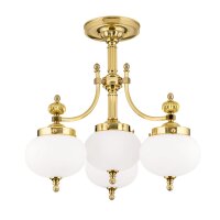 Deckenlampe Messing Glas E27 B: 55 cm 4-flammig VIKTOR